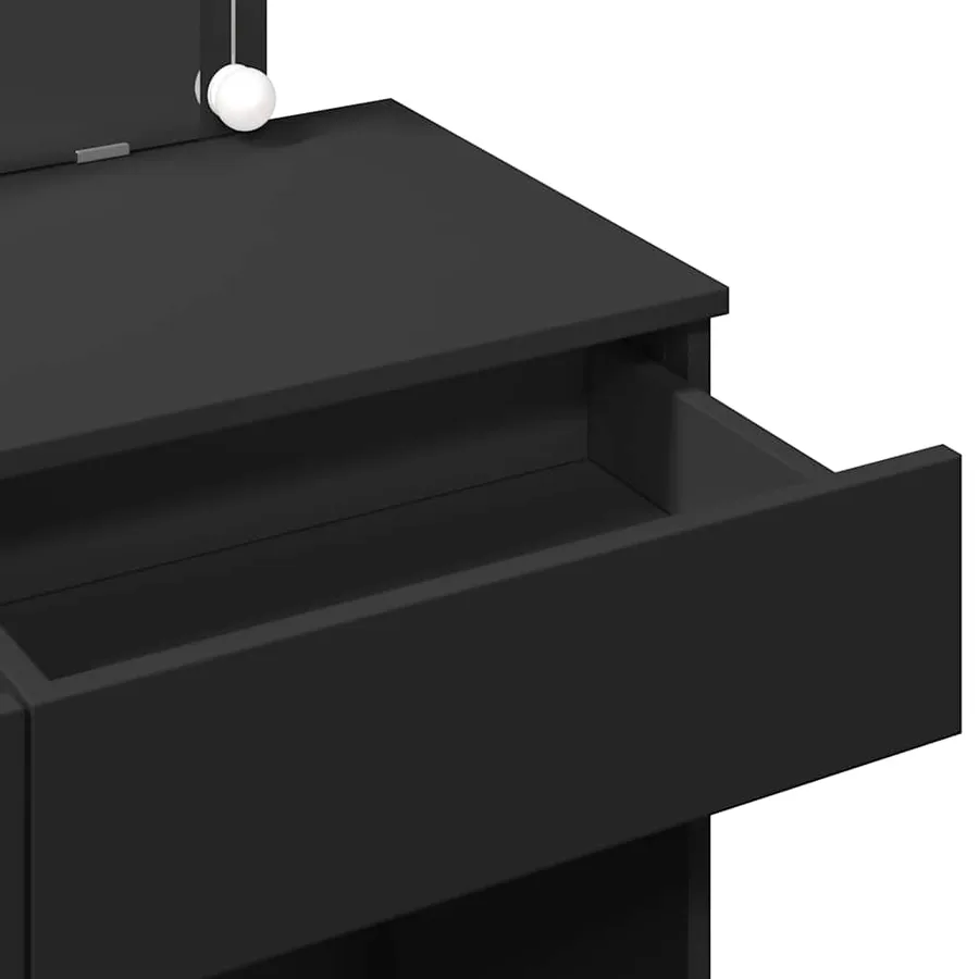 Coiffeuse avec LED noir 100x40x120 cm - 11