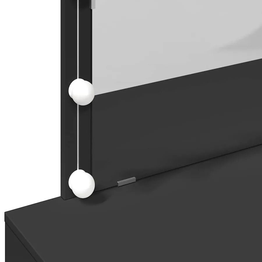 Coiffeuse avec LED noir 100x40x120 cm - 12