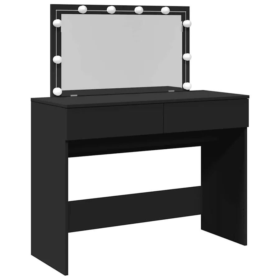 Coiffeuse avec LED noir 100x40x120 cm - 2
