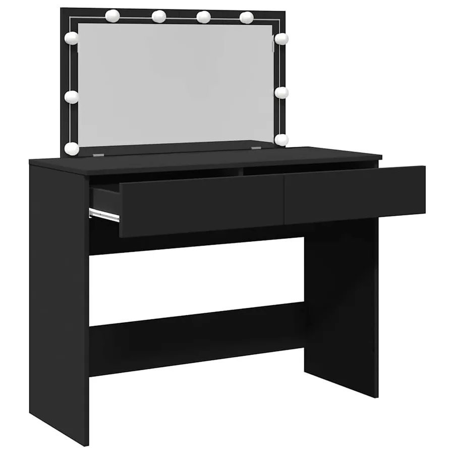 Coiffeuse avec LED noir 100x40x120 cm - 9