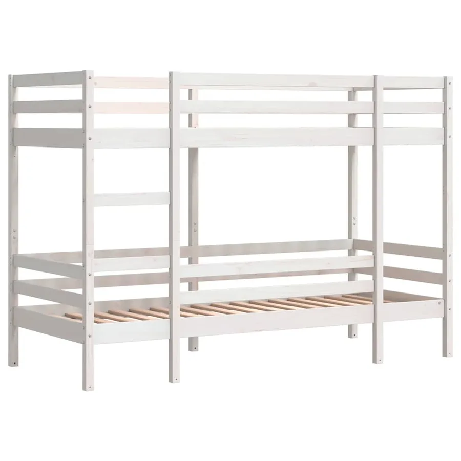 Lit superposé sans matelas blanc 90x190 cm bois de pin massif - 3