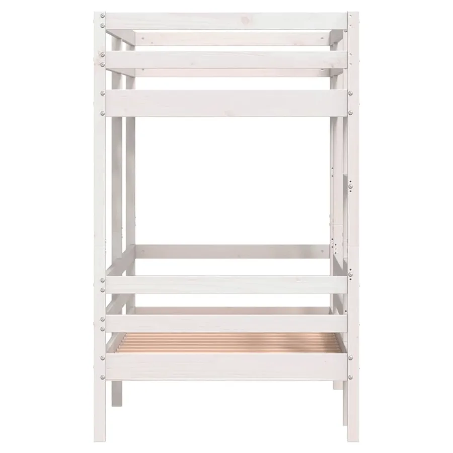 Lit superposé sans matelas blanc 90x190 cm bois de pin massif - 6
