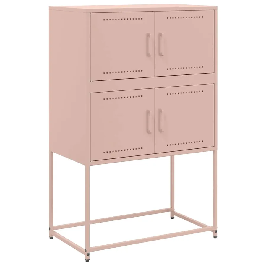 Buffet rose 68,5x38,5x107 cm acier - 2