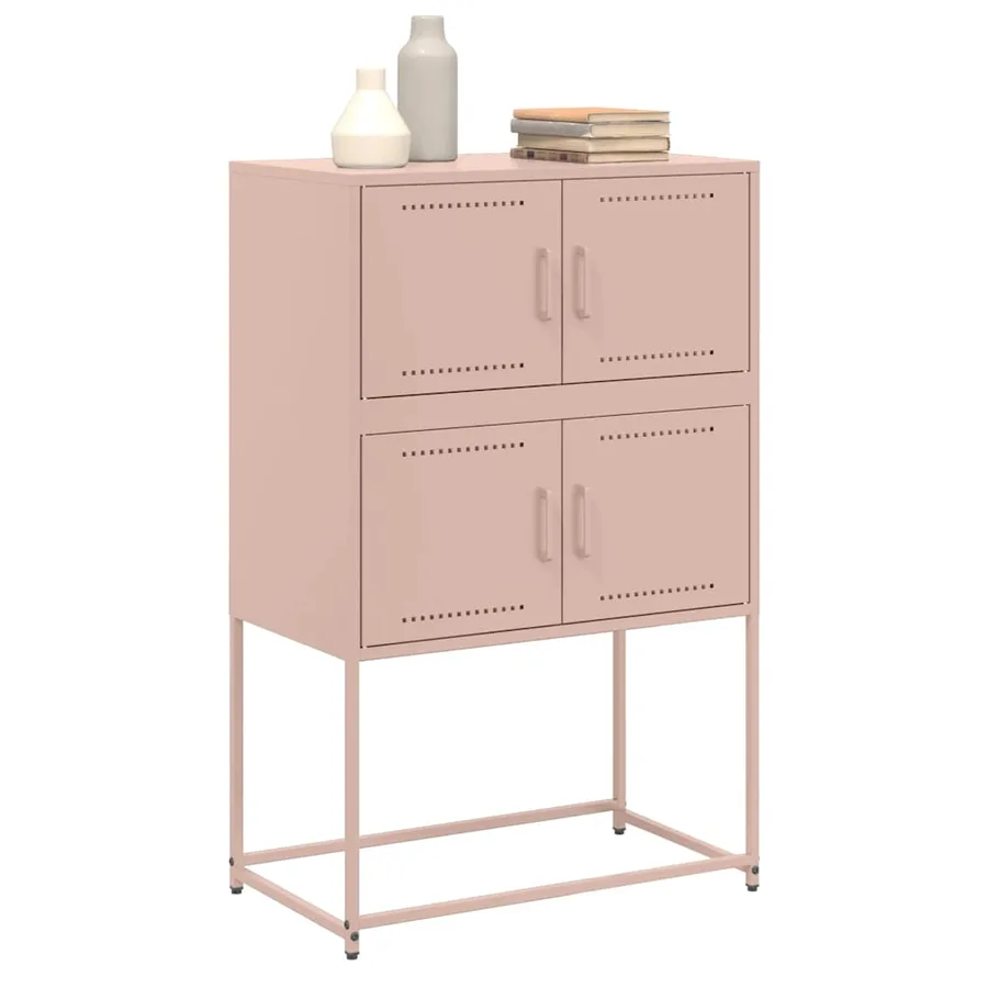 Buffet rose 68,5x38,5x107 cm acier - 4