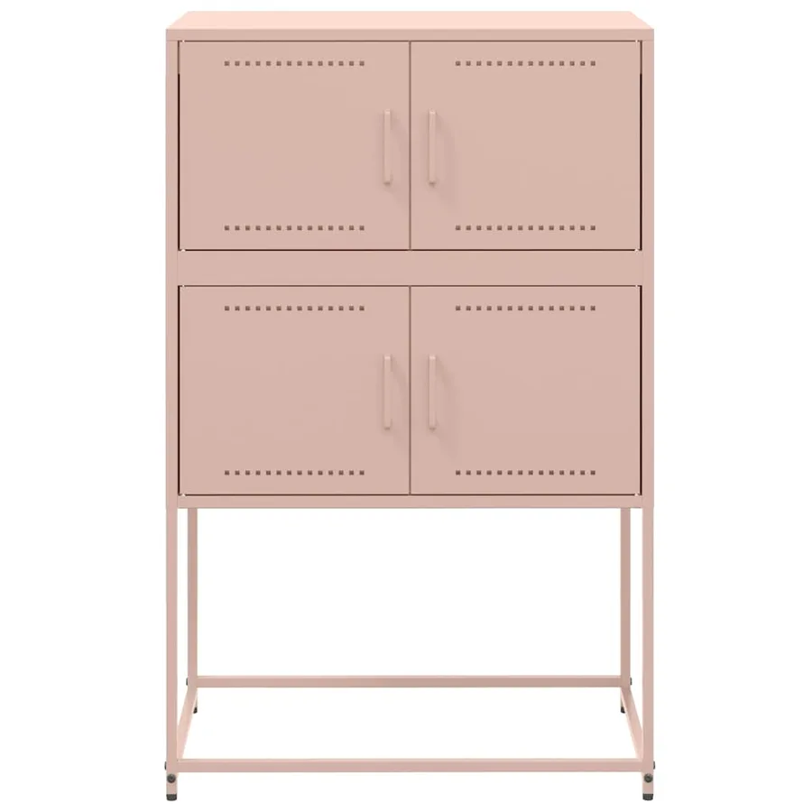 Buffet rose 68,5x38,5x107 cm acier - 6