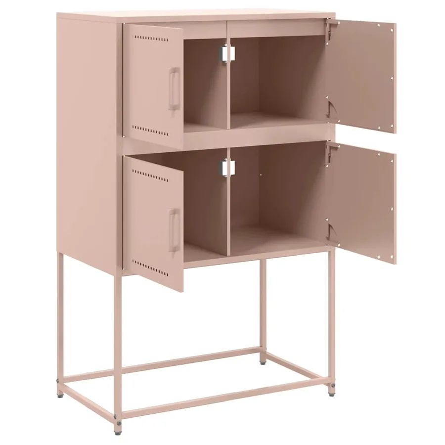 Buffet rose 68,5x38,5x107 cm acier - 9