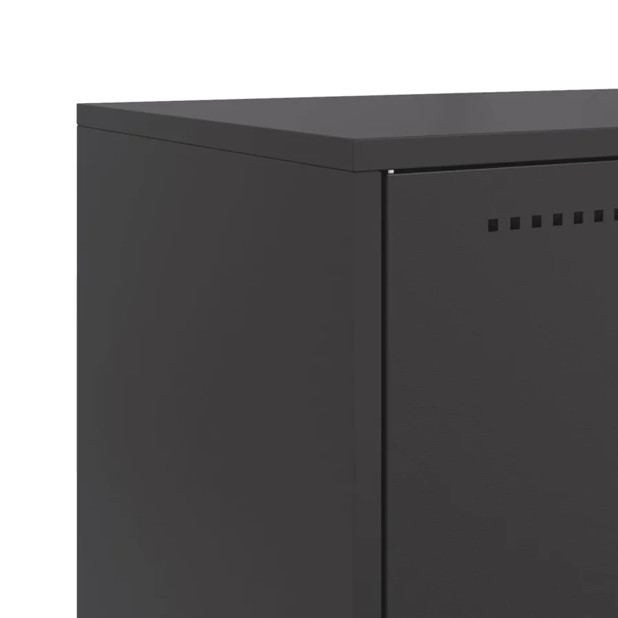 Buffet noir 68,5x38,5x123,5 cm acier - 10