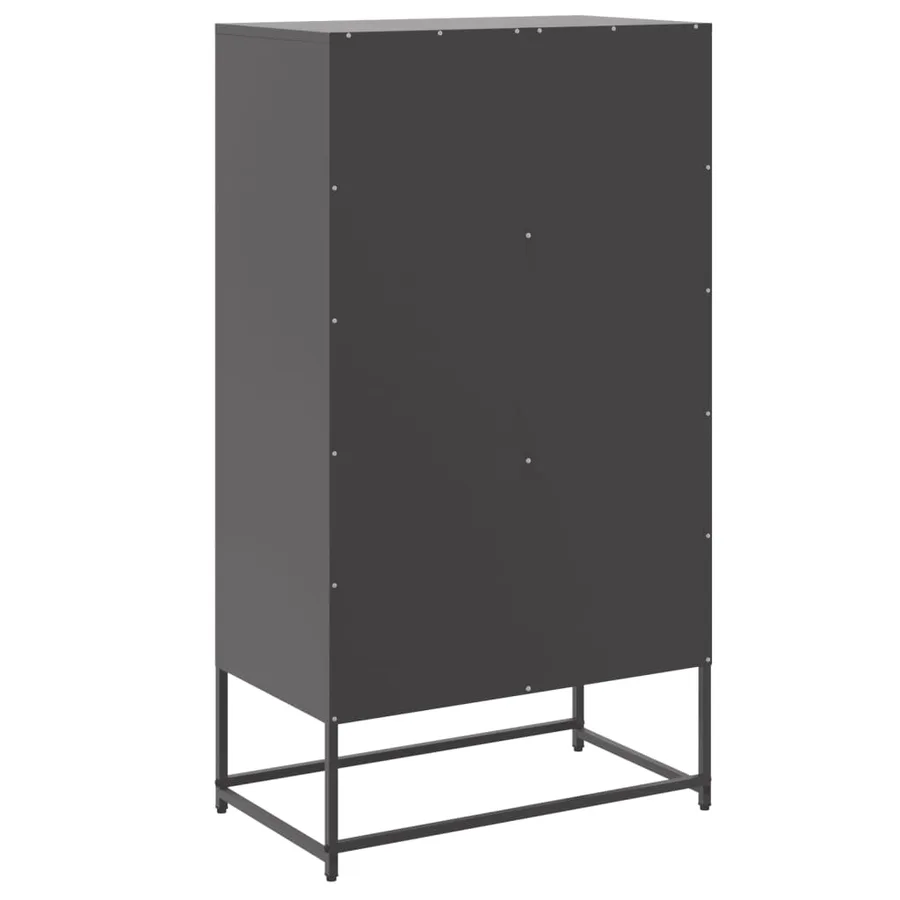 Buffet noir 68,5x38,5x123,5 cm acier - 8