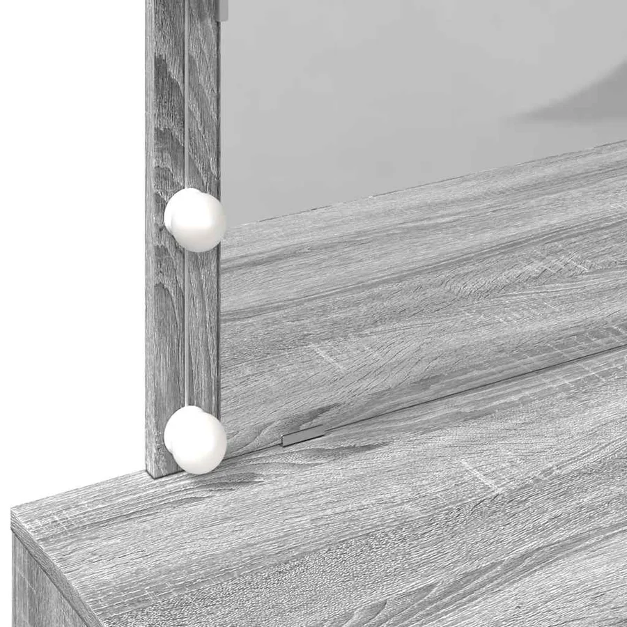 Coiffeuse avec LED sonoma gris 100x40x120 cm - 12