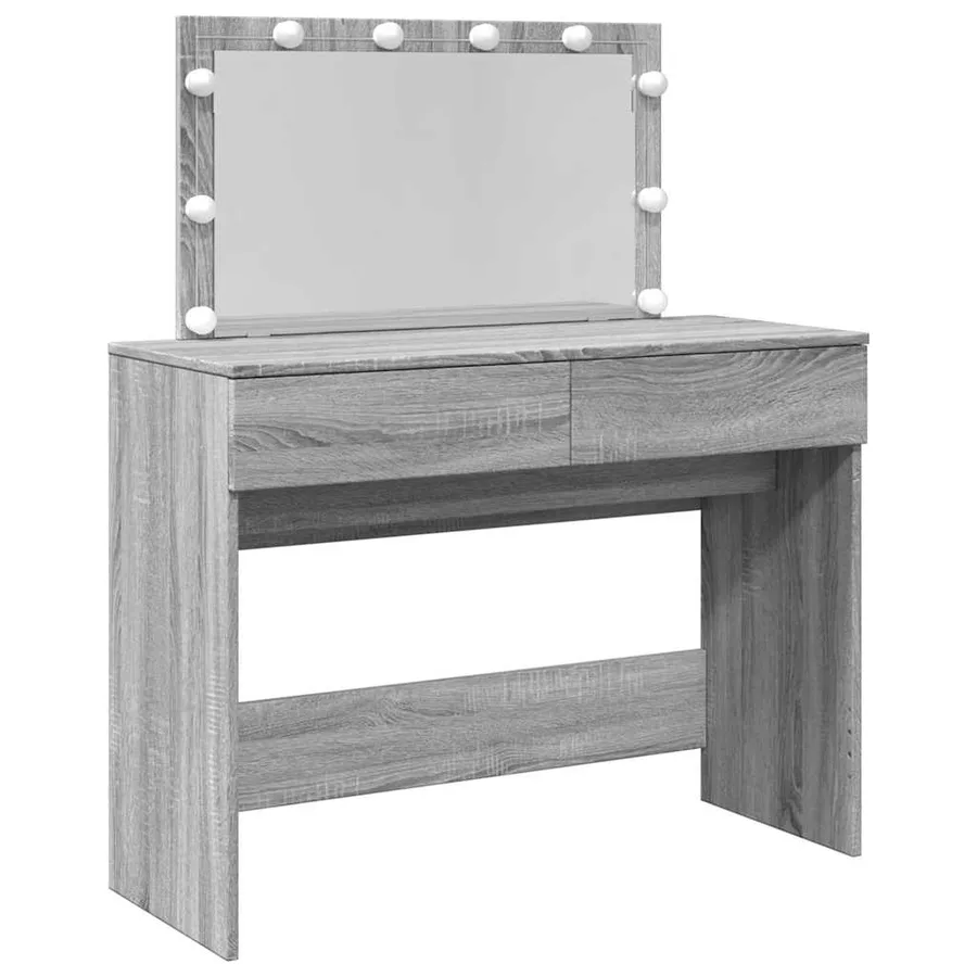 Coiffeuse avec LED sonoma gris 100x40x120 cm - 2
