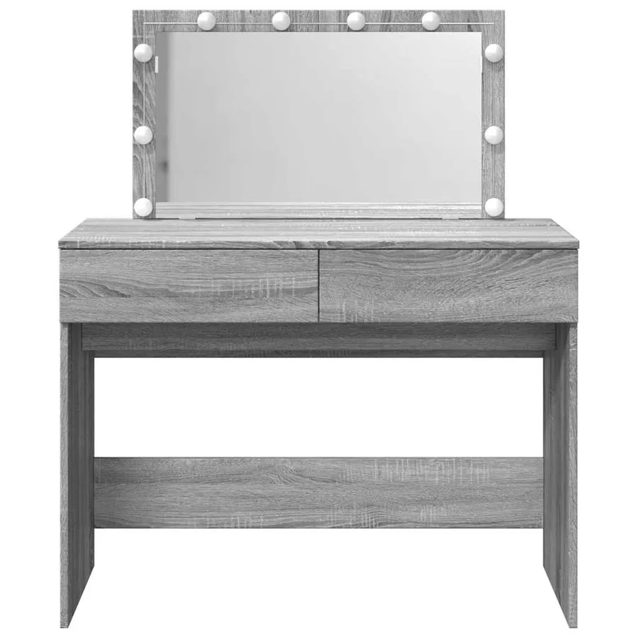 Coiffeuse avec LED sonoma gris 100x40x120 cm - 5