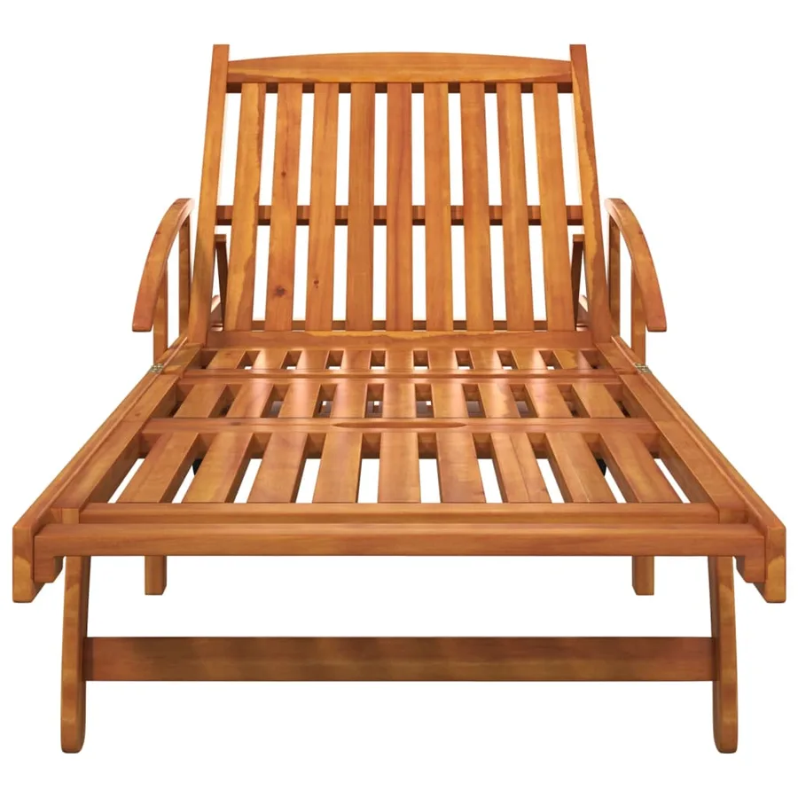 Chaises longues lot de 2 Bois d'acacia solide - 7