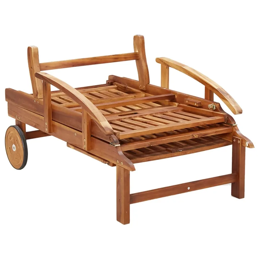 Chaises longues lot de 2 Bois d'acacia solide - 9