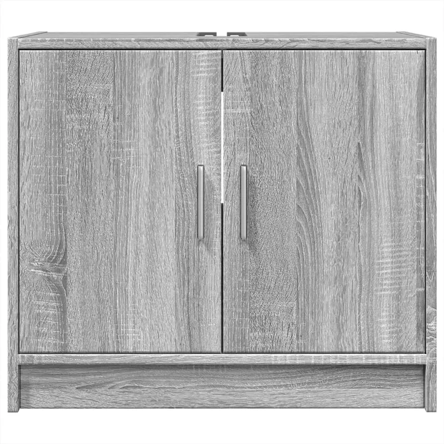 Armoire d'évier sonoma gris 63x29x55 cm bois d'ingénierie - 4