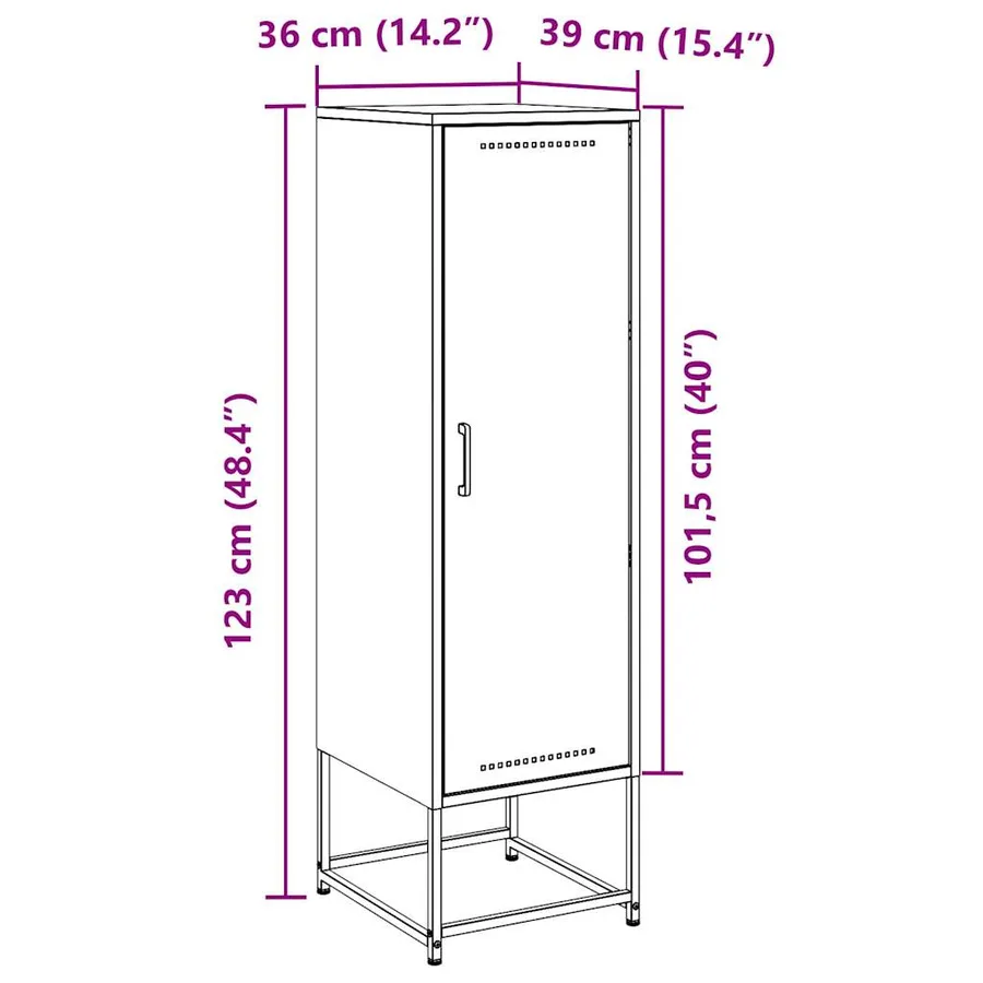 Buffet haut rose 36x39x123 cm acier - 13