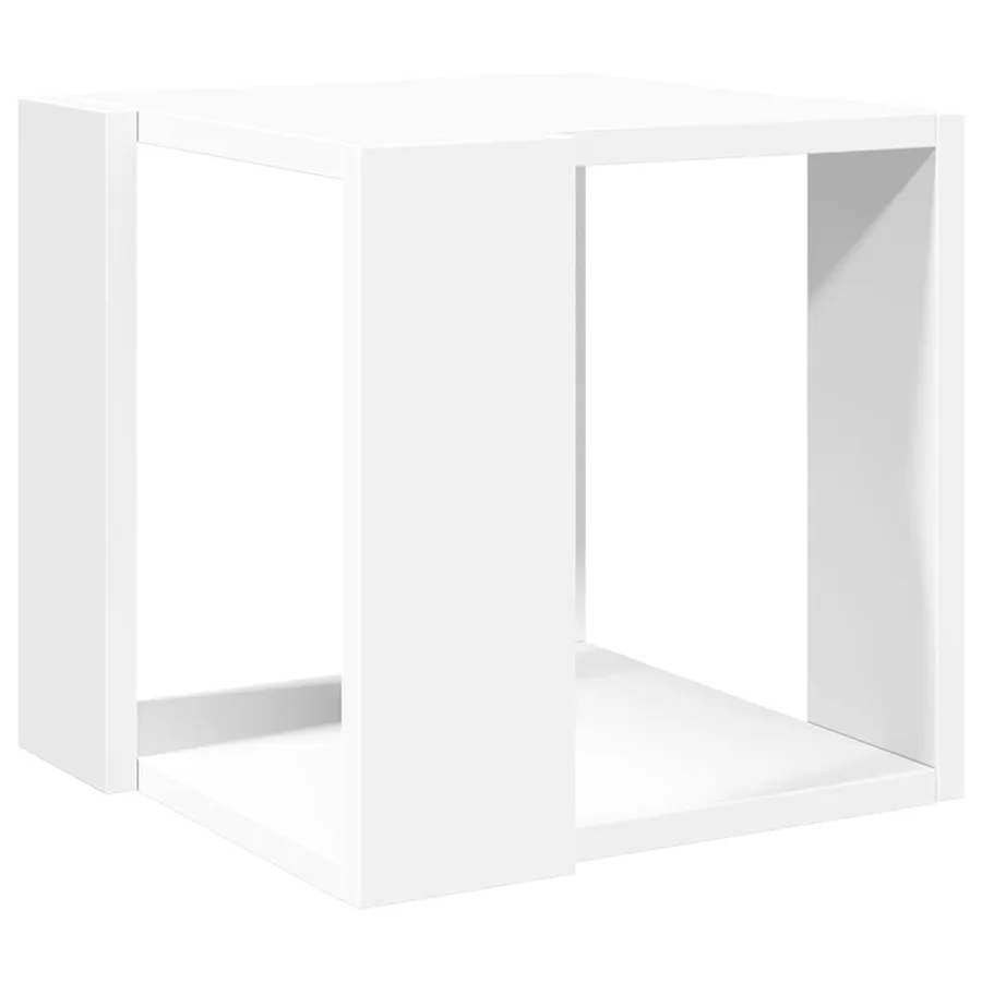 Table basse blanc 32x32x30 cm bois d'ingénierie - 2