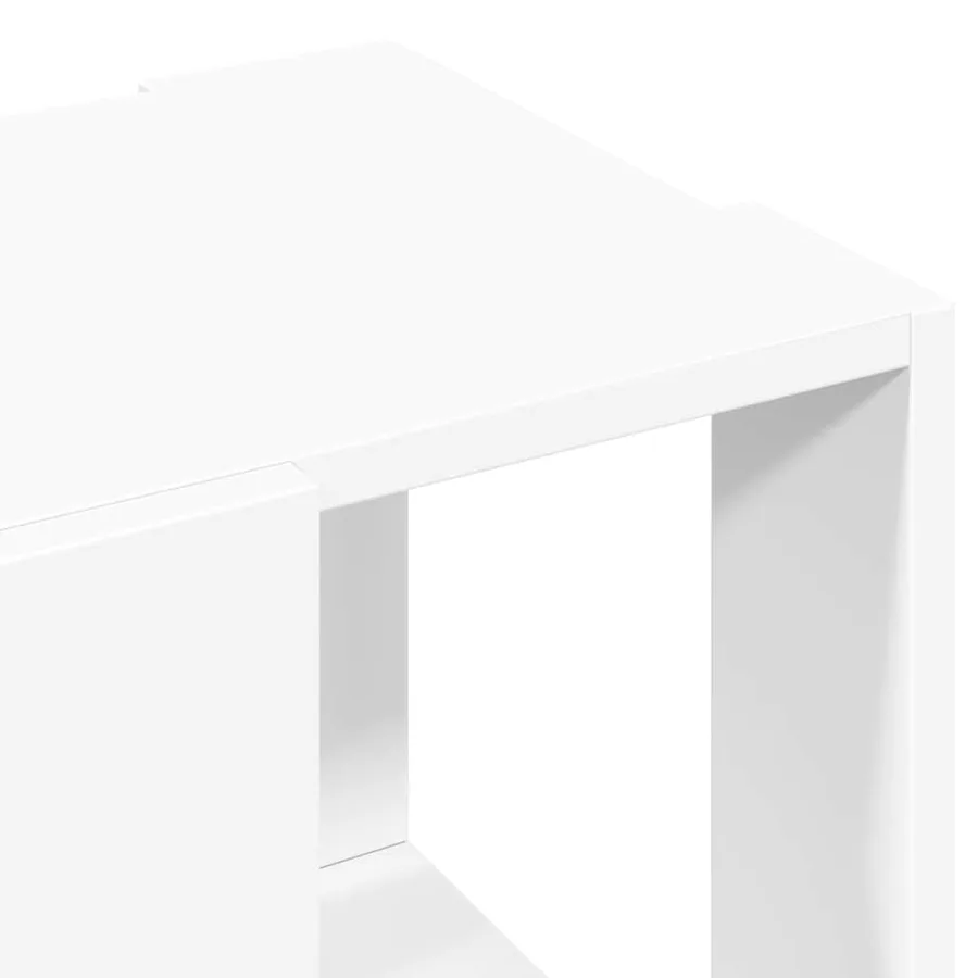 Table basse blanc 32x32x30 cm bois d'ingénierie - 5