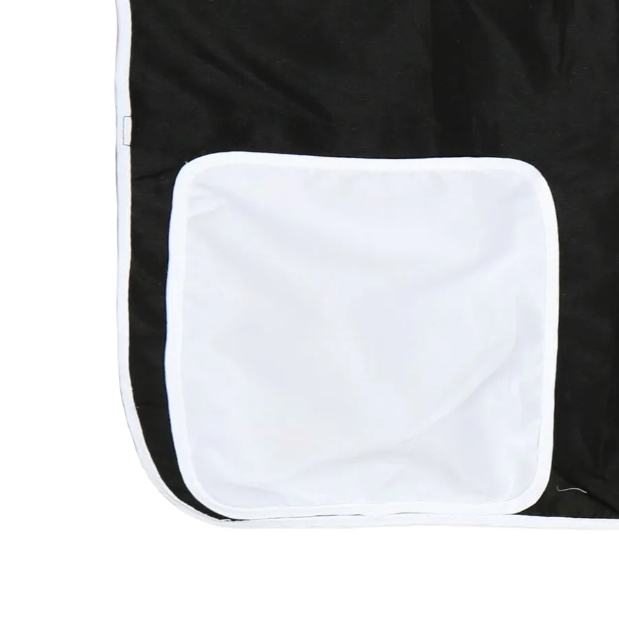 Lit superposé sans matelas avec toboggan blanc noir 80x200 cm - 13