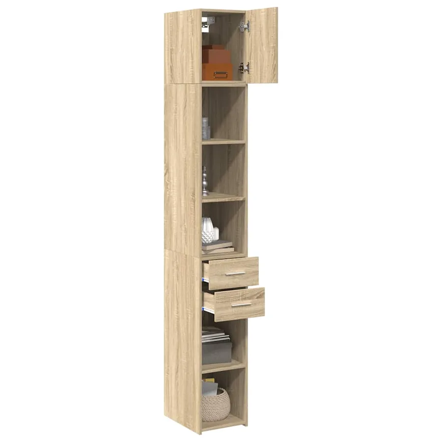 Armoire de rangement mince chêne sonoma 30x42,5x225 cm - 3