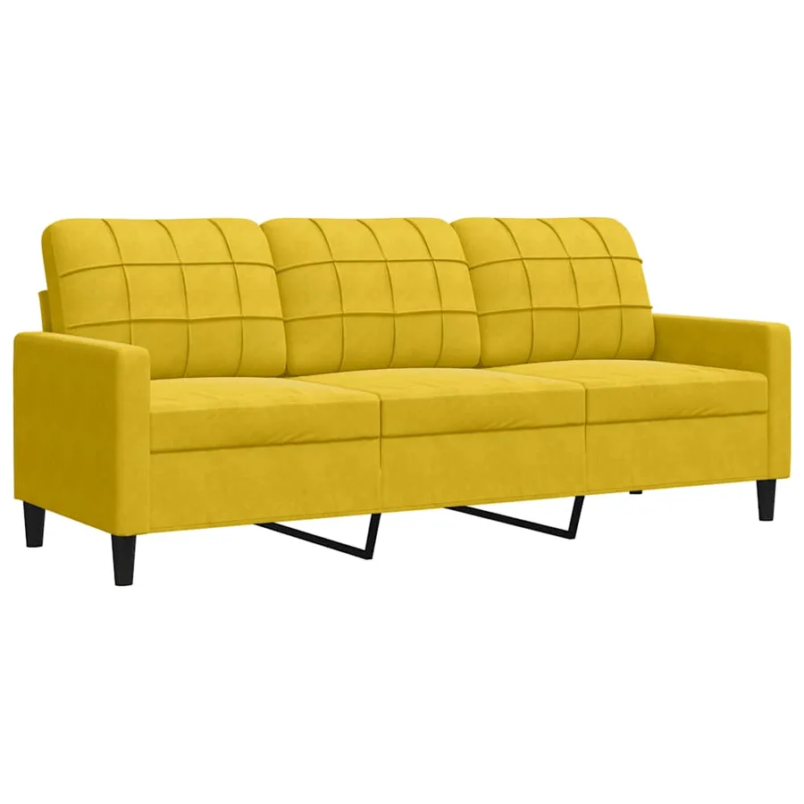 Ensemble de canapés 3 pcs avec coussins et traversins velours - 4