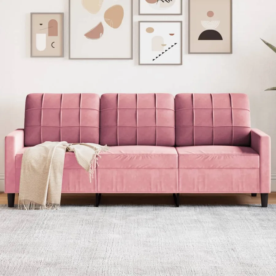 Canapé à 3 places Rose 180 cm Velours