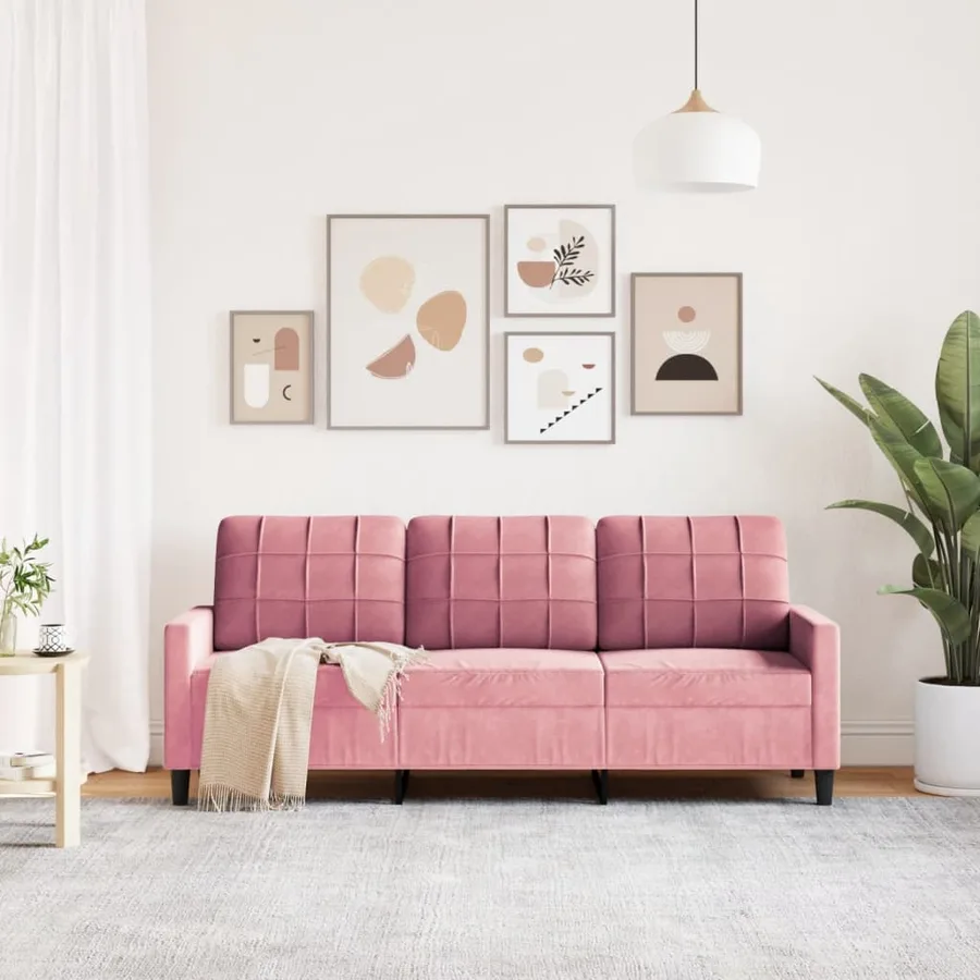 Canapé à 3 places Rose 180 cm Velours - 3