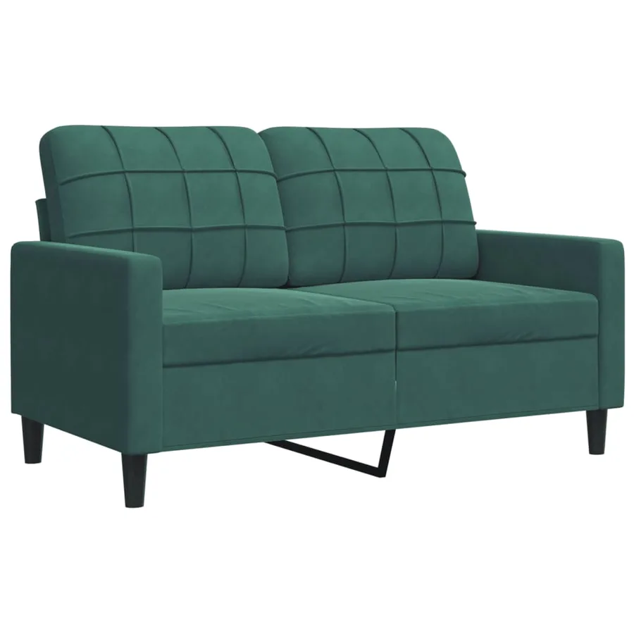 Ensemble de canapés 4 pcs avec coussins Vert foncé Velours - 5