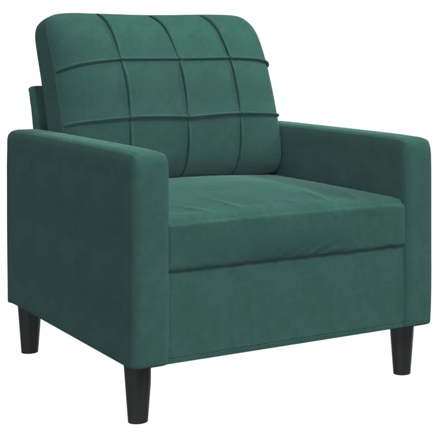 Ensemble de canapés 4 pcs avec coussins Vert foncé Velours - 6