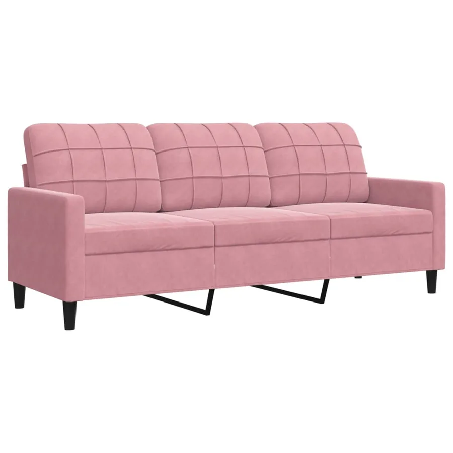 Ensemble de canapés 3 pcs avec coussins Rose Velours - 5