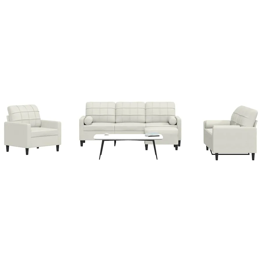 Ensemble de canapés 4 pcs avec coussins et traversins velours
