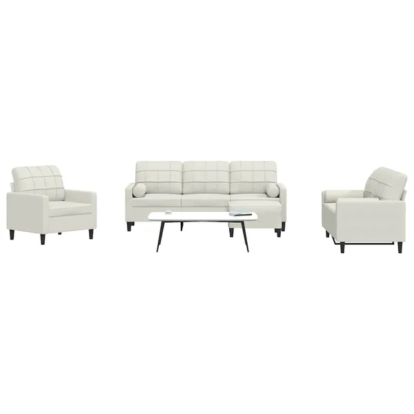 Ensemble de canapés 4 pcs avec coussins et traversins velours