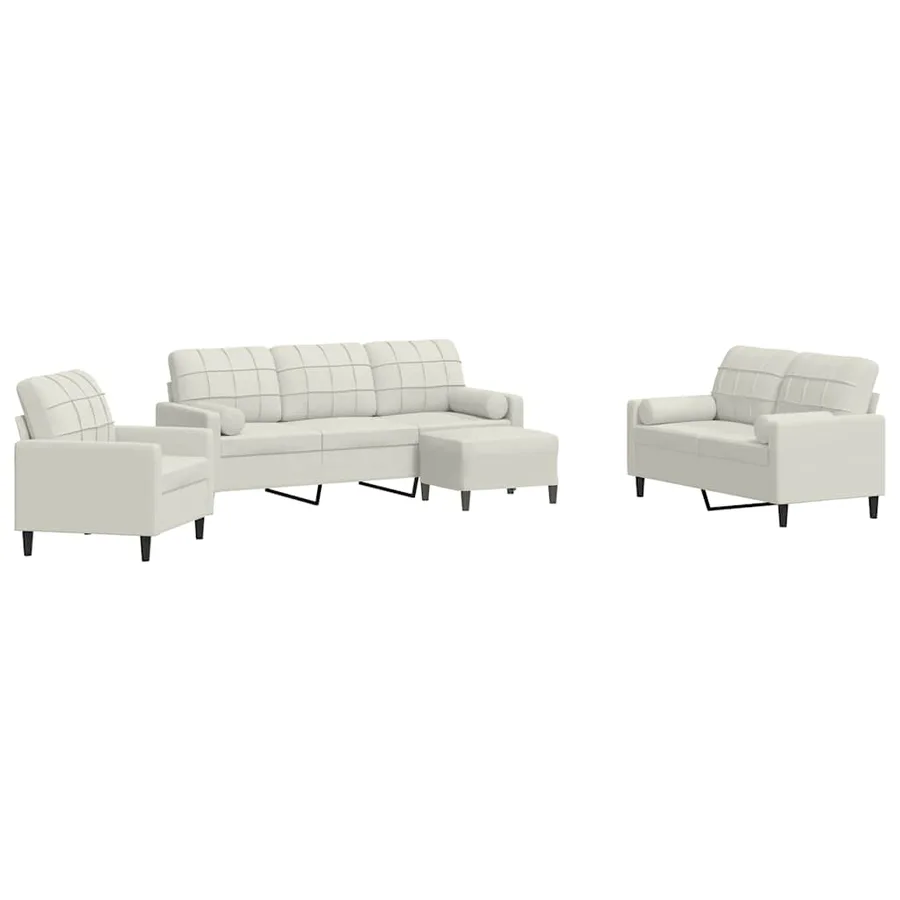 Ensemble de canapés 4 pcs avec coussins et traversins velours - 2