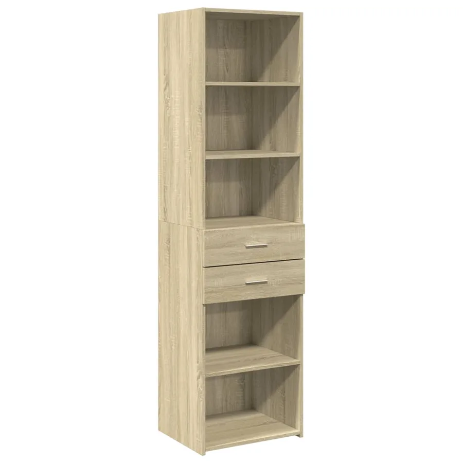 Buffet haut chêne sonoma 50x42,5x185 cm bois d'ingénierie - 2