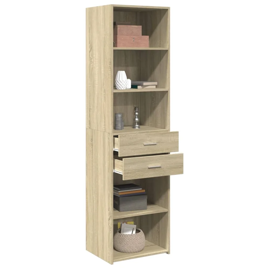 Buffet haut chêne sonoma 50x42,5x185 cm bois d'ingénierie - 3