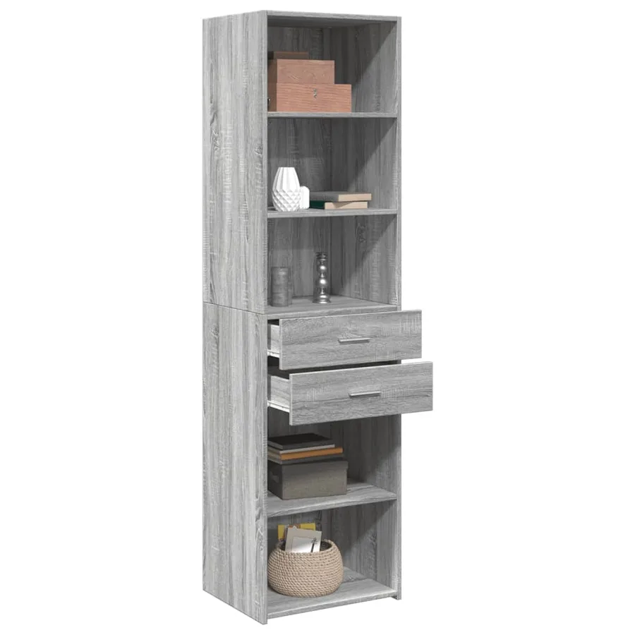 Buffet haut sonoma gris 50x42,5x185 cm bois d'ingénierie - 3