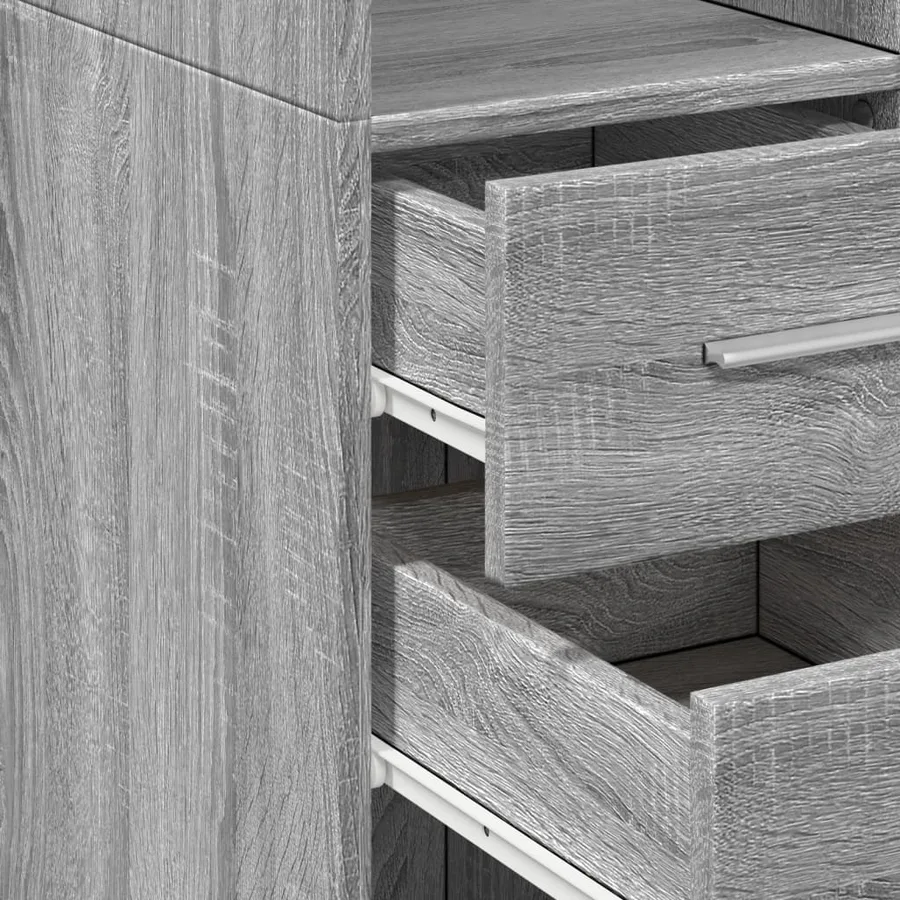 Buffet haut sonoma gris 50x42,5x185 cm bois d'ingénierie - 7