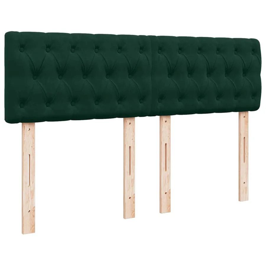 Sommier à lattes de lit et matelas Vert foncé 140x190cm Velours - 10