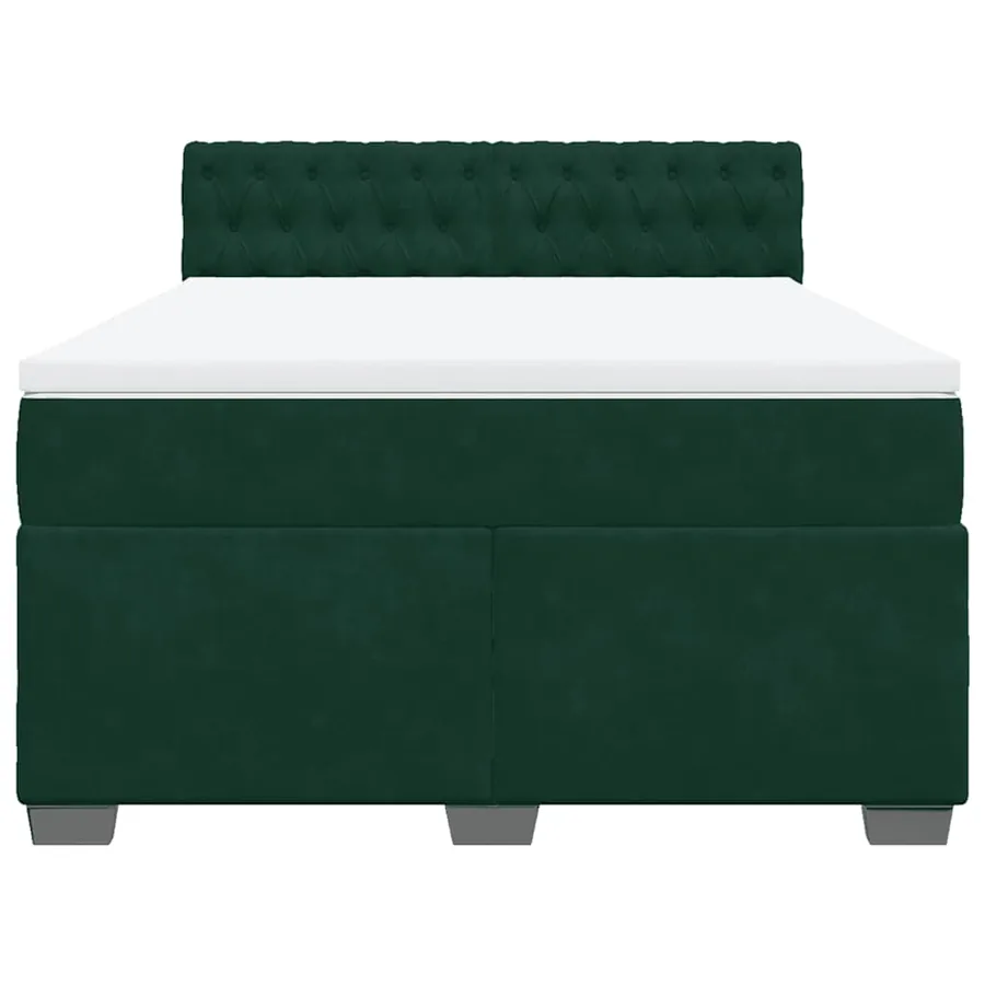Sommier à lattes de lit et matelas Vert foncé 140x190cm Velours - 6