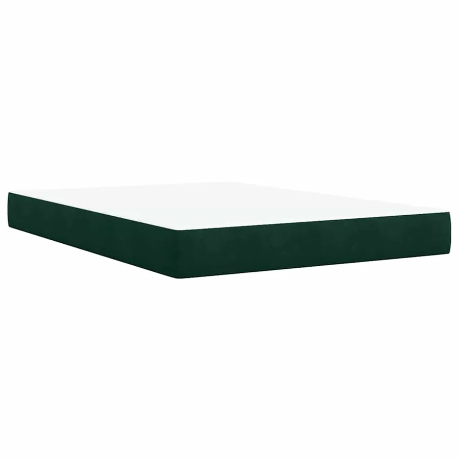 Sommier à lattes de lit et matelas Vert foncé 140x190cm Velours - 8