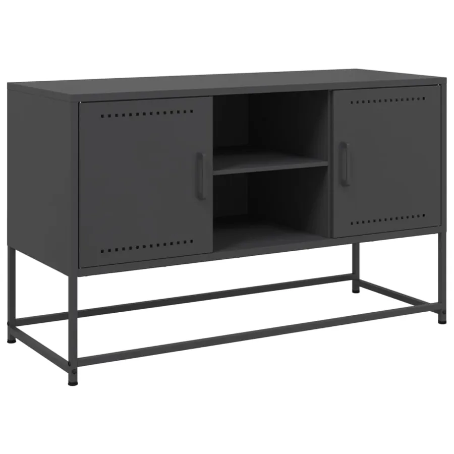 Meuble TV noir 100,5x39x60,5 cm acier - 2