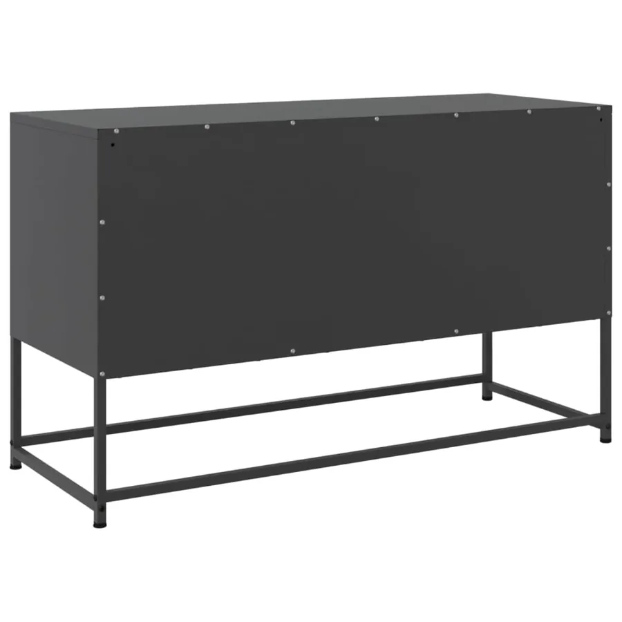 Meuble TV noir 100,5x39x60,5 cm acier - 8