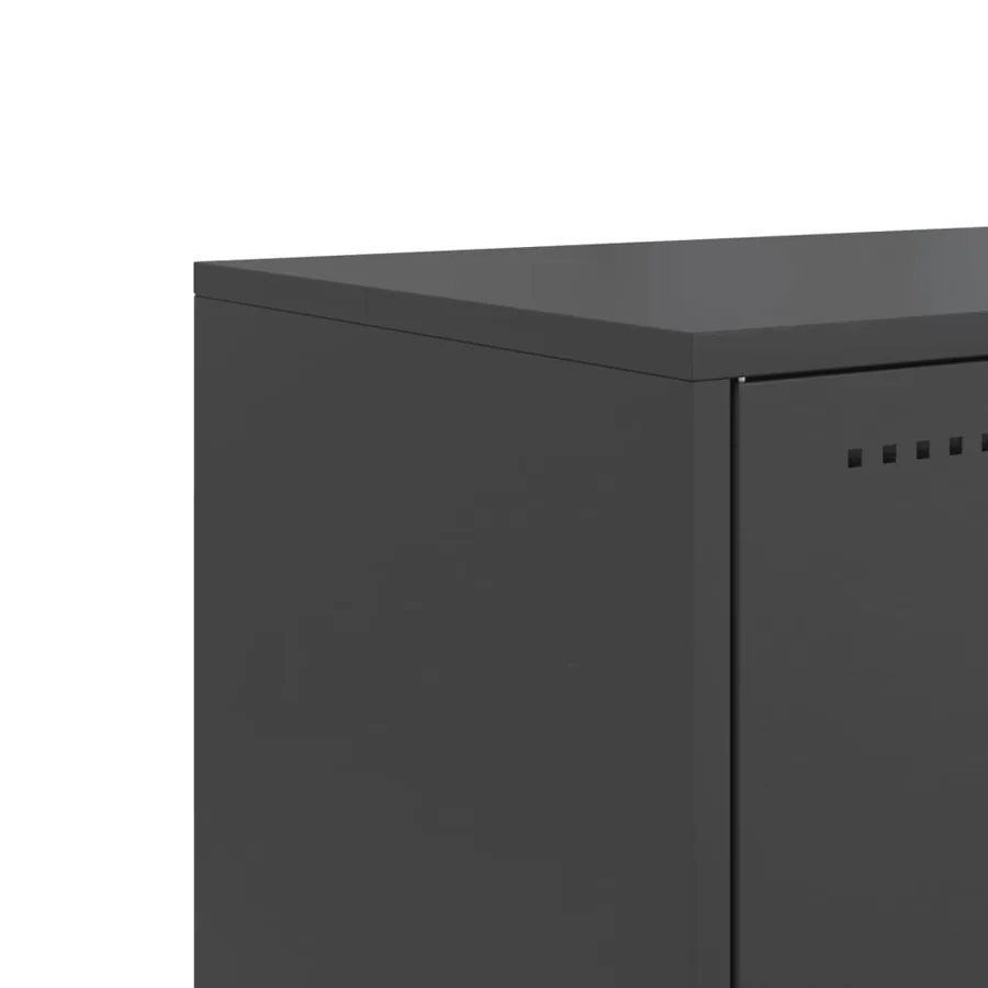 Meuble TV noir 100,5x39x60,5 cm acier - 11