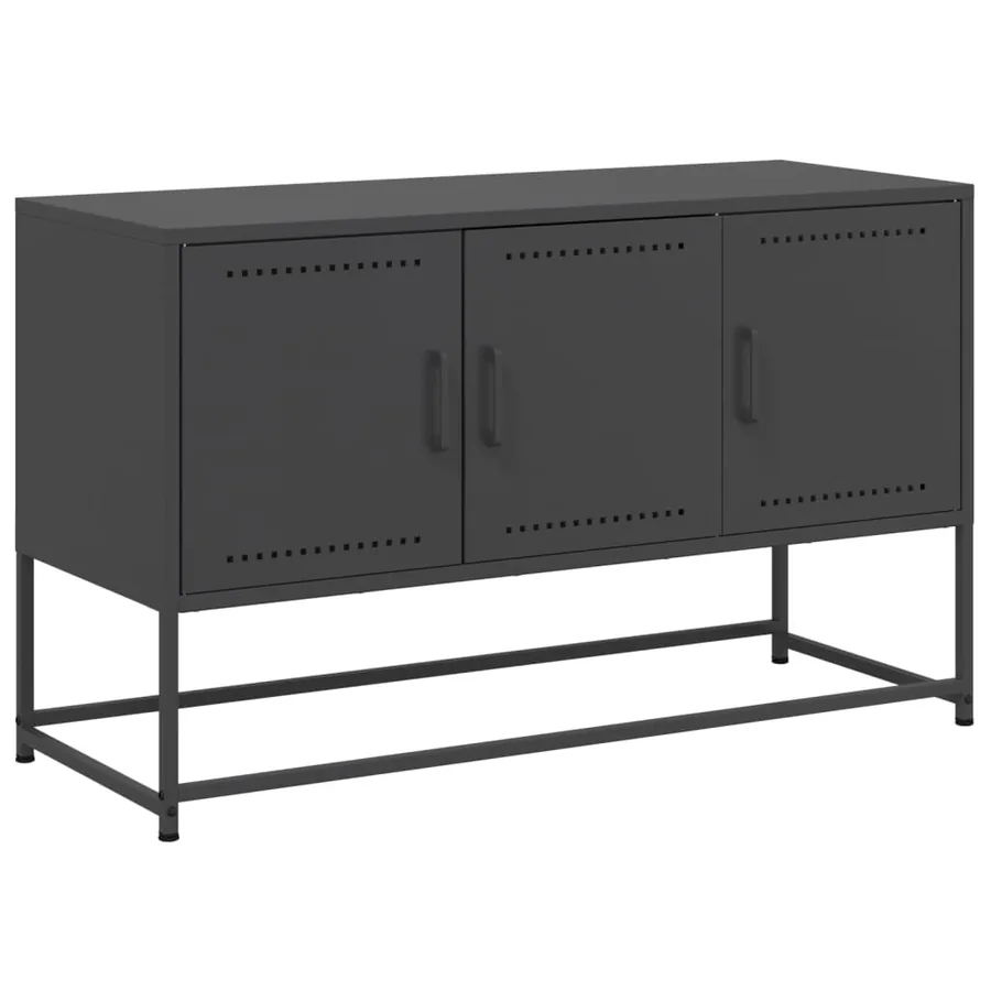 Meuble TV noir 100,5x39x60,5 cm acier - 2
