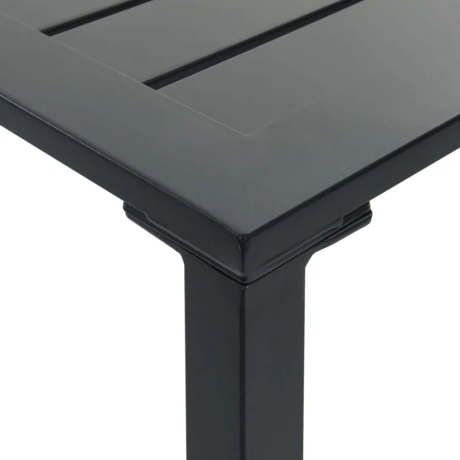 Ensemble de bar de jardin 9 pcs noir acier enduit de poudre - 11