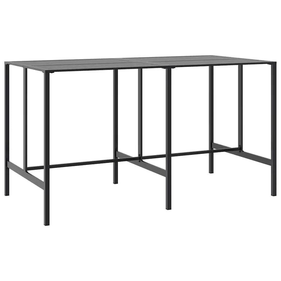 Ensemble de bar de jardin 9 pcs noir acier enduit de poudre - 3