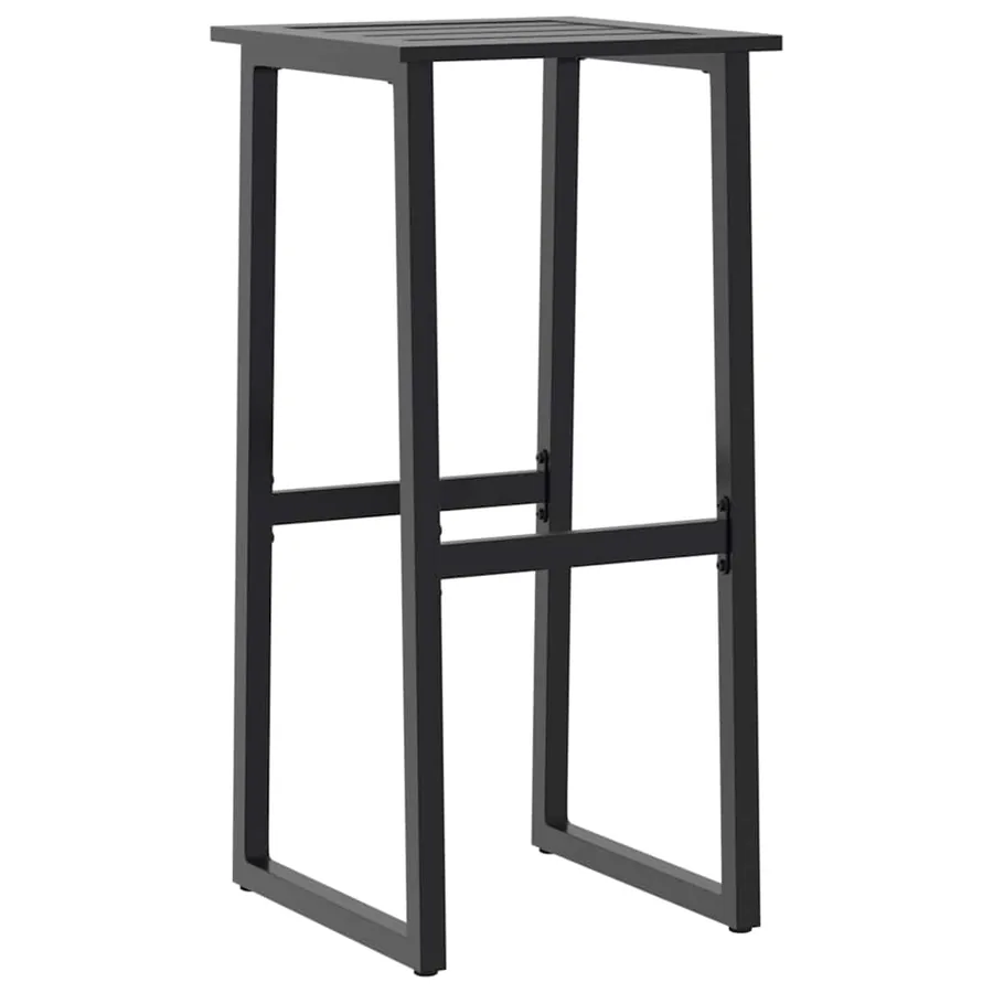 Ensemble de bar de jardin 9 pcs noir acier enduit de poudre - 4