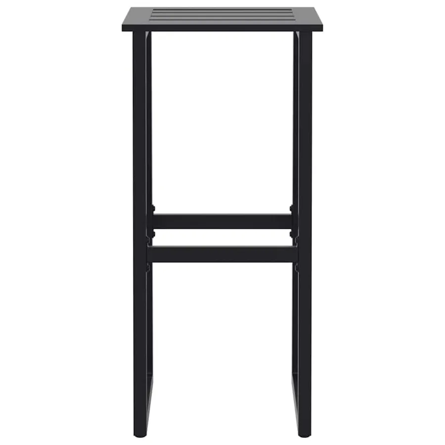 Ensemble de bar de jardin 9 pcs noir acier enduit de poudre - 6