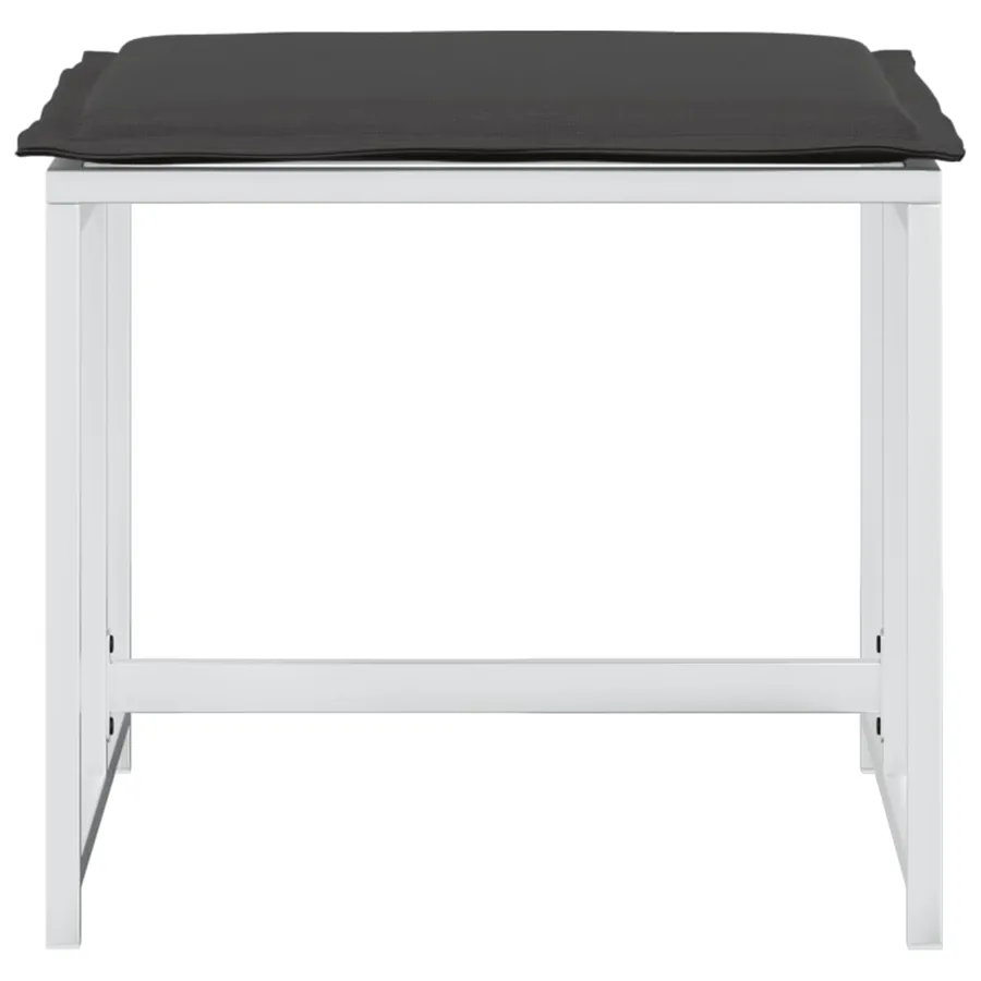 Tabourets de jardin avec coussins 4pcs blanc acier et textilène - 4