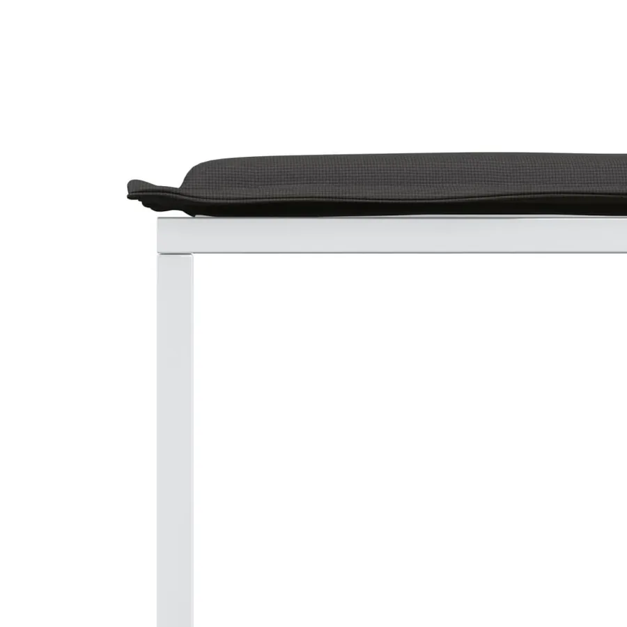 Tabourets de jardin avec coussins 4pcs blanc acier et textilène - 8