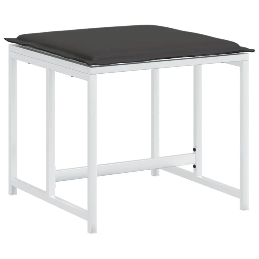 Ensemble à manger de jardin avec coussins 17pcs blanc textilène - 5